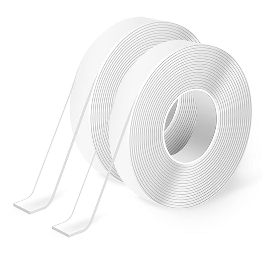Art3d Nano Double-Sided Acrylic Foam Tape, 1/12" x 1/2" x 10', 2-Roll Pack | Strong Adhesion, Removable, Reusable, Waterproof, Residue-Free, Damage-Free, for Home, Office, Suitable for Renters, DIYers