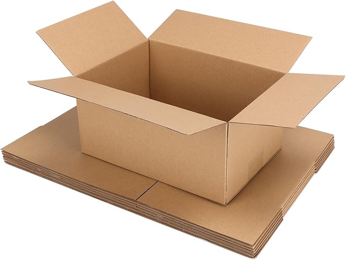 ZBEIVAN Shipping Boxes Mailers 10x7x5 inches Corrugated Cardboard Small Packing Kraft Moving Mailing Box, Pack of 6