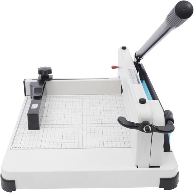 12" Guillotine Paper Cutter, Heavy Duty 400-Sheet Capacity with Safety Lock & Shield, Hss Blade Precise for Office School Home, Manual Trimmer for A4 B5 Cardstock