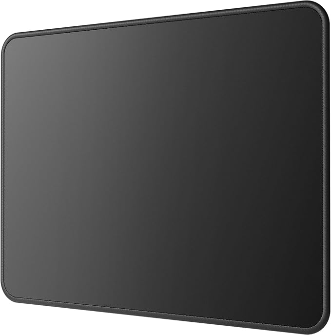 MROCO Gaming Mouse Pad [40% Larger] with Non-Slip Rubber Base, Premium-Textured Waterproof Surface, Stitched Edges, Computer & Gaming Mouse Mat for Laptop, Office & Home, 12.6 x 10.8 in, Black