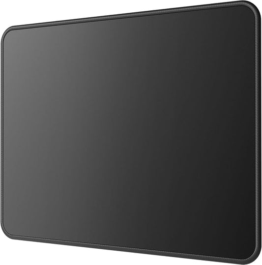 MROCO Gaming Mouse Pad [40% Larger] with Non-Slip Rubber Base, Premium-Textured Waterproof Surface, Stitched Edges, Computer & Gaming Mouse Mat for Laptop, Office & Home, 12.6 x 10.8 in, Black