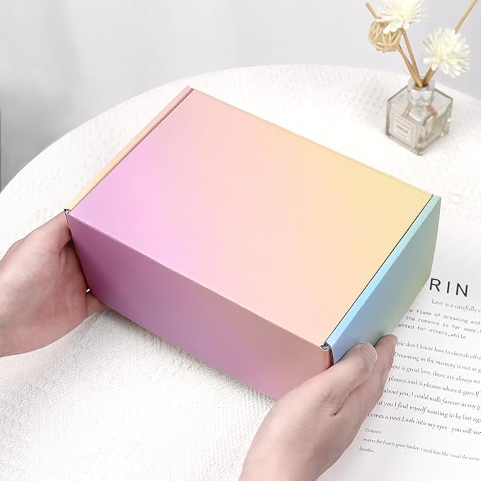 Shipping Boxes for Packaging, 9x6x4 Inches Corrugated Cardboard Boxes, Medium Mailing Boxes for Small Business (15 Pack, Colorful)