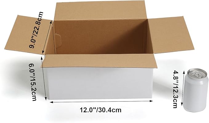 CRUGLA 12x9x6 Shipping Boxes 15 Pack, White Corrugated Cardboard Boxes with Side-Lock and Pre-Applied Double-Sided Tape, Easy Assemble Packing Mailer Boxes for Small Business Shipping