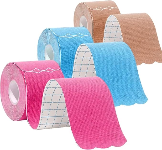Kinesiology Tape Pro Athletic Sports Waterproof Breathable Latex Free Tape for Ankle Wrists Knees Elastic Running Tennis Swimming Football Sports Activities Tapes (3 Pack, MIX02)