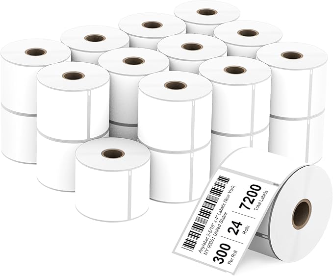 Compatible 2-5/16" x 4" Direct Thermal Labels Replacement for DYMO 30256 Large Shipping Address Postage, Compatible with Rollo, DYMO 4XL & Zebra Desktop Printers (24 Rolls, 300 Labels/Roll)