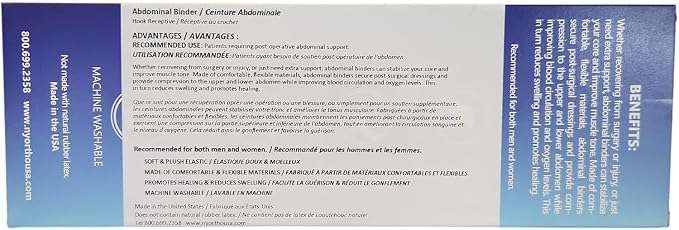 NYOrtho Abdominal Binder Lower Waist Support Belt - Compression Wrap for Men and Women MADE IN USA