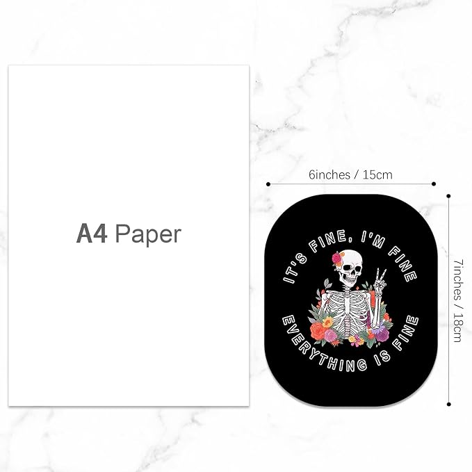 Small Mouse Pad, 6 x 7 Inch, Oval Mini Mouse Pad with Non-Slip Rubber Base for Laptop Wireless Mouse Keyboard Tray Mousepad, Funny Skeleton Man
