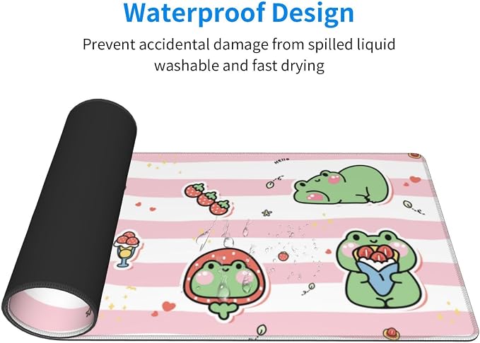 Cute Frog Mouse Pad XL Large Mousepad Non Slip Rubber Base Desk Mat for Laptop Computer Gaming 31.5" X 12"