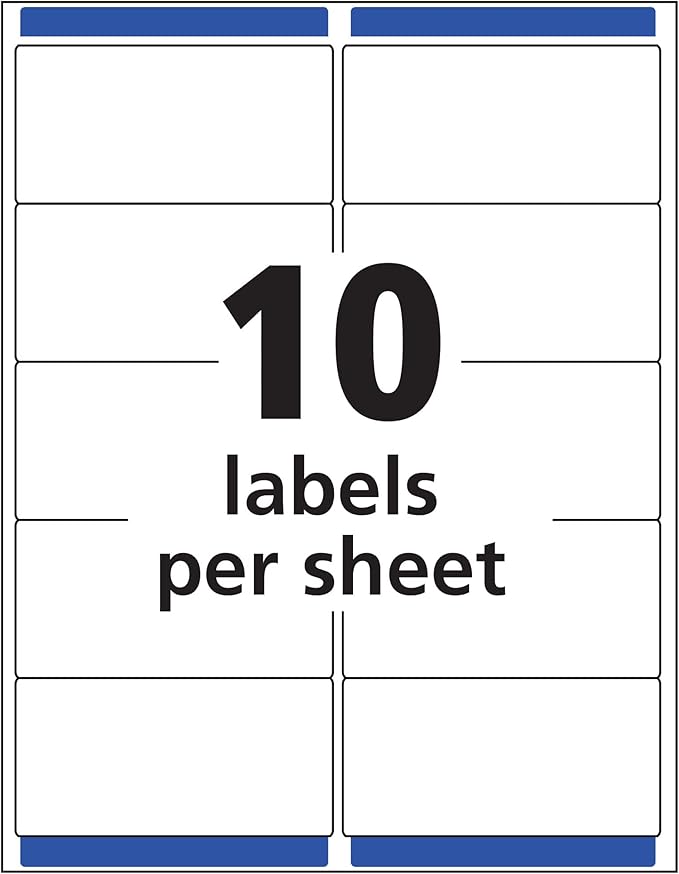 Avery Printable Shipping Labels with Sure Feed, 2" x 4", Matte Clear, 100 Blank Mailing Labels (15663)
