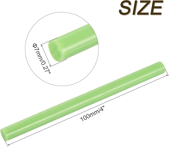 uxcell 30pcs Mini Hot Glue Gun Sticks 4-inch x 0.27-inch High Sticky Small Hot Glue Sticks for Glue Gun, Deep Green
