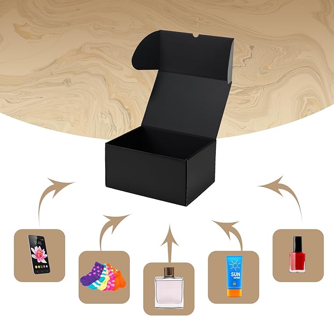 ZBEIVAN 10x7x5 Black Shipping Boxes Set of 20 Corrugated Cardboard Mailer Boxes for Packaging Small Business Mailing Gifts