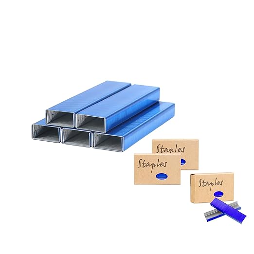 NatSumeBasics 3000 Blue Staples 26/6 Standard Colored Staple Refill for Desk Stapler, 1000 Per Pack, Total 3 Pack Staples (Blue)