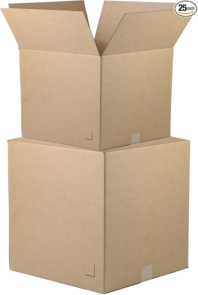 The Boxery 10"x6"x5" Corrugated Cardboard Boxes 25-Pack | Durable ECT 32 Corrugated Shipping Boxes for Mailing, Packing, Moving, and Storage — Recyclable and Made in the USA