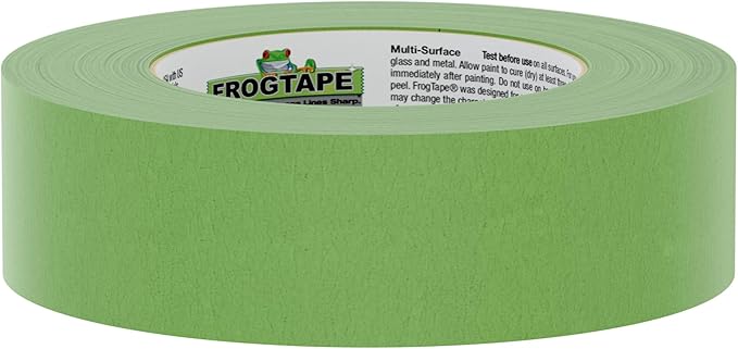 FrogTape Multi-Surface Painters Tape with PAINTBLOCK, 1.5 Inch Wide (1.41 In. x 60 Yds), Medium Adhesion, Green, 1 Roll (1358465)