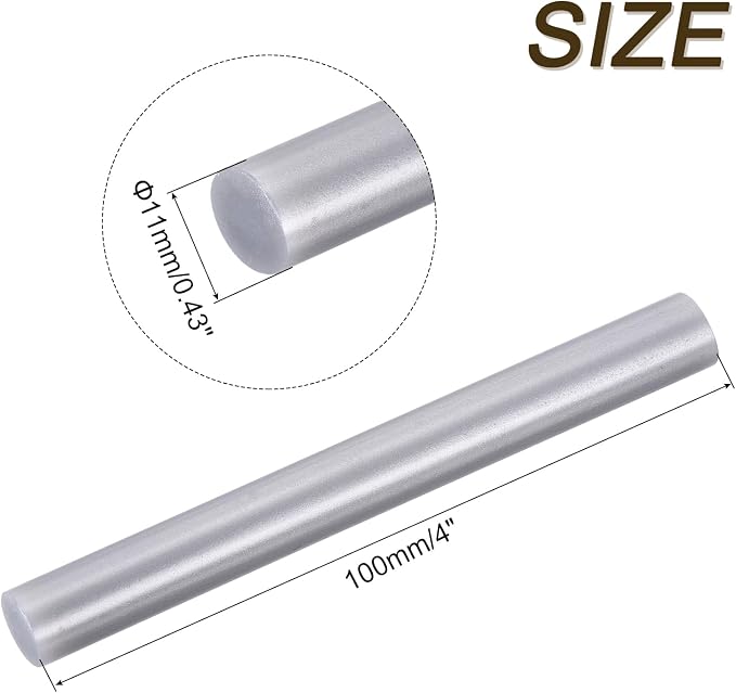 uxcell 30pcs Mini Hot Glue Gun Sticks 4-inch x 0.43-inch High Sticky Large Hot Glue Sticks for Glue Gun, Metallic Silver