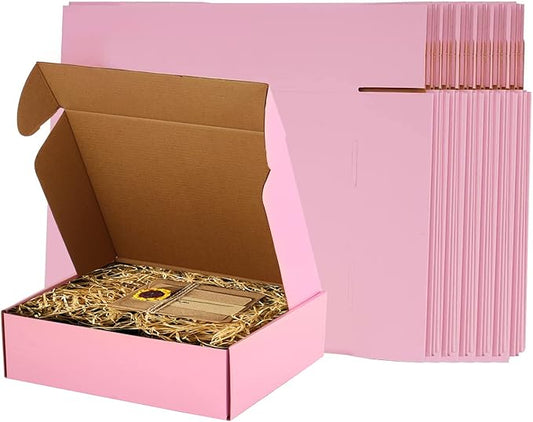 11x9x3 Inch Pink Shipping Boxes Pack of 26, Corrugated Cardboard Mailer Box, Literature Mailer for Small Business (Pink)