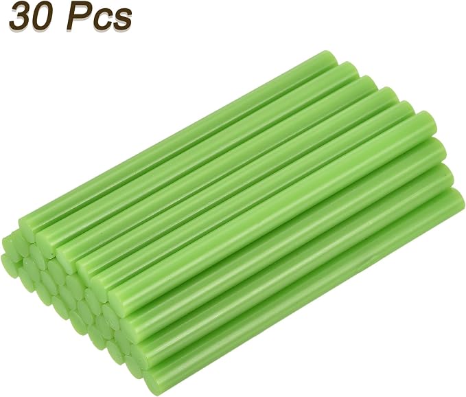 uxcell 30pcs Mini Hot Glue Gun Sticks 4-inch x 0.27-inch High Sticky Small Hot Glue Sticks for Glue Gun, Turquoise Green