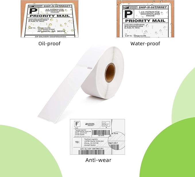 Compatible 1-1/8" x 3-1/2" Direct Thermal Labels Replacement for DYMO 30252 Barcodes Address Postage, Compatible with Rollo, DYMO 4XL & Zebra Desktop Printers (24 Rolls, 350 Labels/Roll)