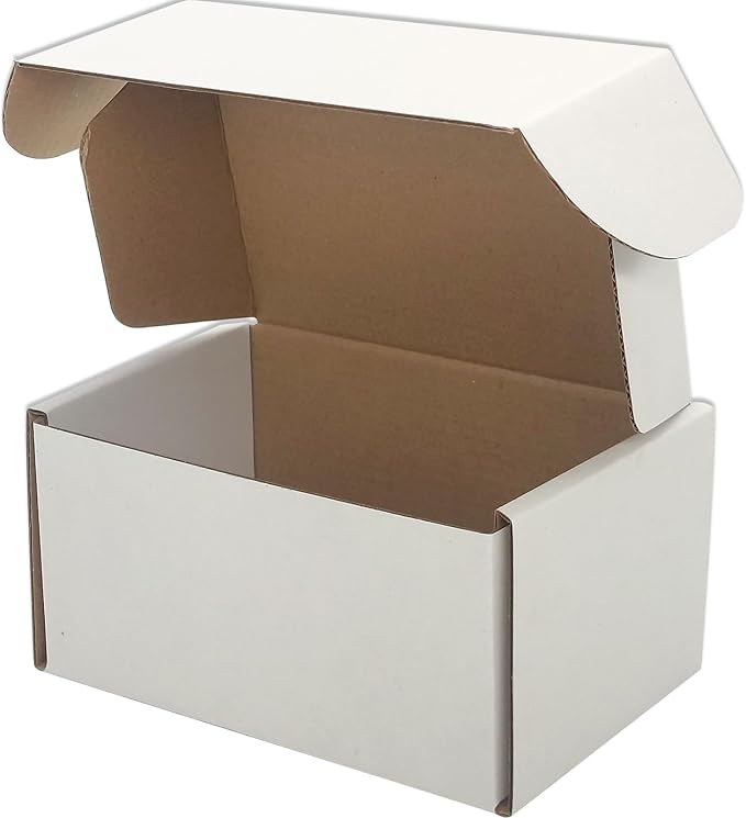 6x4x2 Shipping Boxes Set of 75, White Mailer Corrugated Cardboard Box | for Packaging, Literature, Packing, Mailing, Storage, Small Business, Moving, Gift, Supplies, Quick Fold, Tab Locking