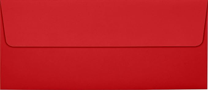 LUXPaper #10 Business Envelopes | Peel & Press | 4 1/8" x 9 1/2" | Ruby Red | 80lb. Text | 500 Qty