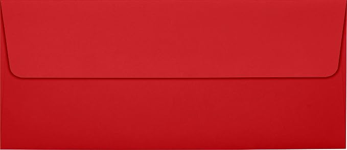 LUXPaper #10 Business Envelopes | Peel & Press | 4 1/8" x 9 1/2" | Ruby Red | 24lb. Paper Weight | 250 Qty