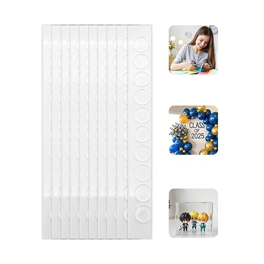 Clear Adhesive Dots, 100 Pack | Double-Sided Removable Glue Dots for Walls, Crafts, Pictures, Balloons and Party Decorations, Round 0.4 inches