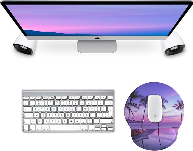 Mouse Pad with Wrist Rest, Comfortable Computer Mousepad with Gel Wrist Support Smooth Surface and Non-Slip PU Base for Pain Relief, Laptop, Office & Home (Mauve Twilight)