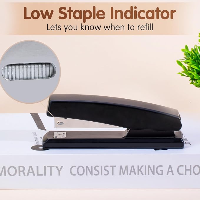 Deli Stapler, 12 Pack Staplers, 12000 Staples and 12 Staple Removers, Black | Staplers for Desk, 25 Sheet Capacity
