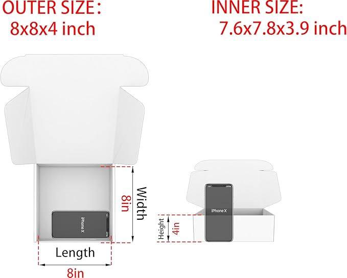 Small Brown Shipping Boxes for Small Business Pack of 25-8x8x4 inches Cardboard Corrugated Mailer Boxes for Shipping Packaging Craft Gifts Giving Products