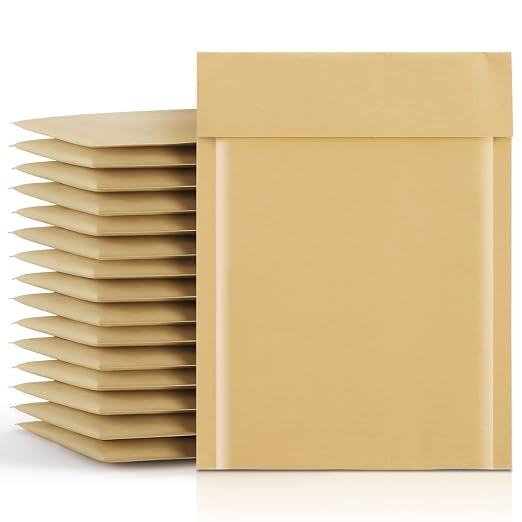 Fuxury Kraft Bubble Mailers 6x10" Padded Envelopes 50 Pack Usable Size 6x9" | Strong Adhesion Self Seal Bubble Envelopes Waterproof Cushioned Padded Mailers Packaging for Small Business #0 Brown