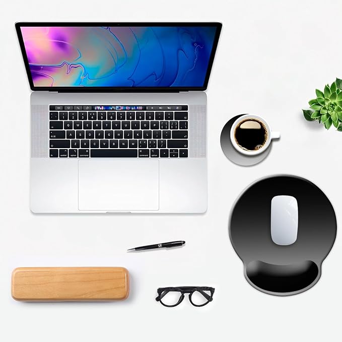 DOOKE ErgoComfort Wrist Rest Mouse Pad-Ergonomic Office Mousepad with Wrist Support-Non-Slip, Design Desk Accessories Mat for Home&Game Decor Slate Gray