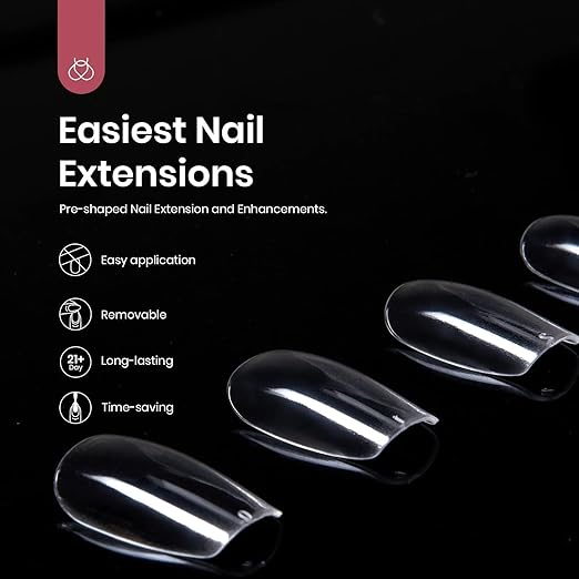 Beetles Gel Nail Tips, 500Pcs Short Square Gel Nail Tips Clear Full Cover False Nails Tips Press on Nails for Nail Art Design Easy Nail Extensions Kit