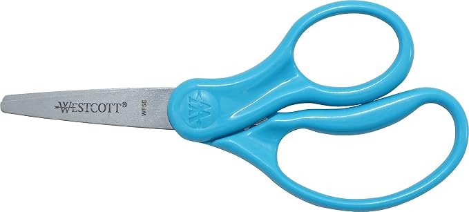 Westcott Hard Handle Kids Scissors, 5", Pointed, Assorted Colors, 2-Pack