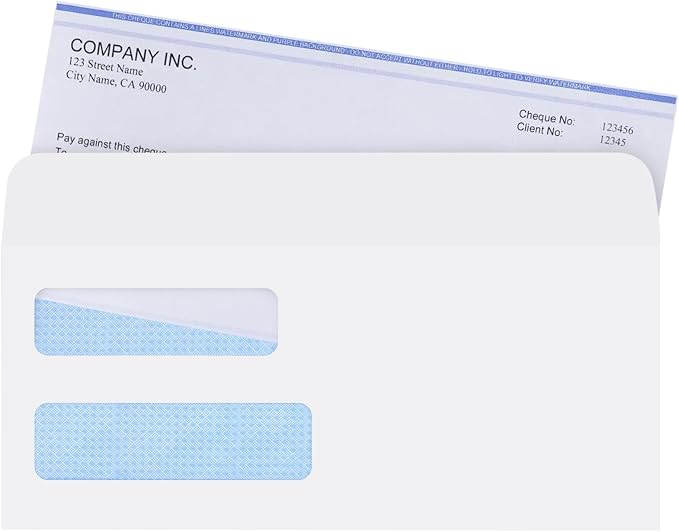 #10 Window Envelopes 72P, Double Window Envelopes Self Seal for Invoices, Statements and Business Checks, Size 4-1/8 x 9-1/2 Inches (White)