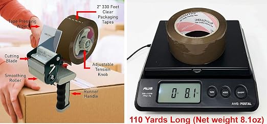 iMBAPrice Brown Packing Tape 2 Inch x 110 Yards, 6 Rolls | Heavy Duty 2.0 Mil, Strong Adhesive BOPP, Carton Sealing, For Moving, Mailing, Storage & E-Commerce