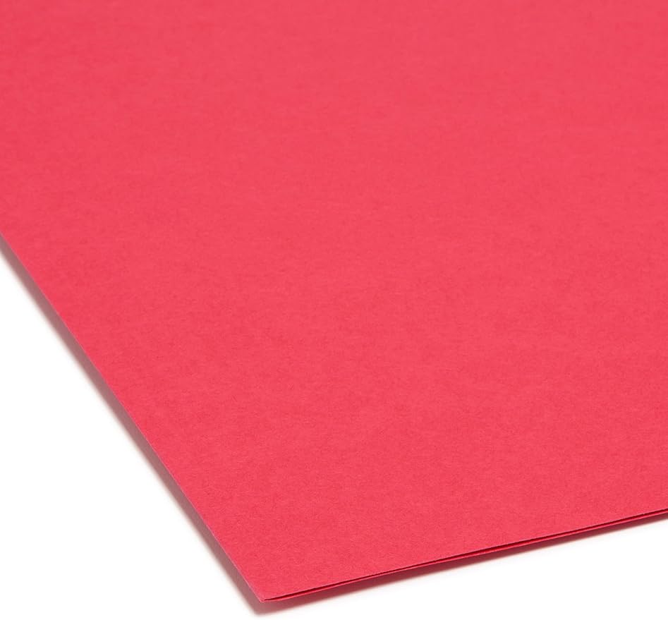 Smead File Folder, 1/3-Cut Tab, Assorted Positions, Letter Size, Red, Value Filing Products, 100 per Box (Pack of 2)