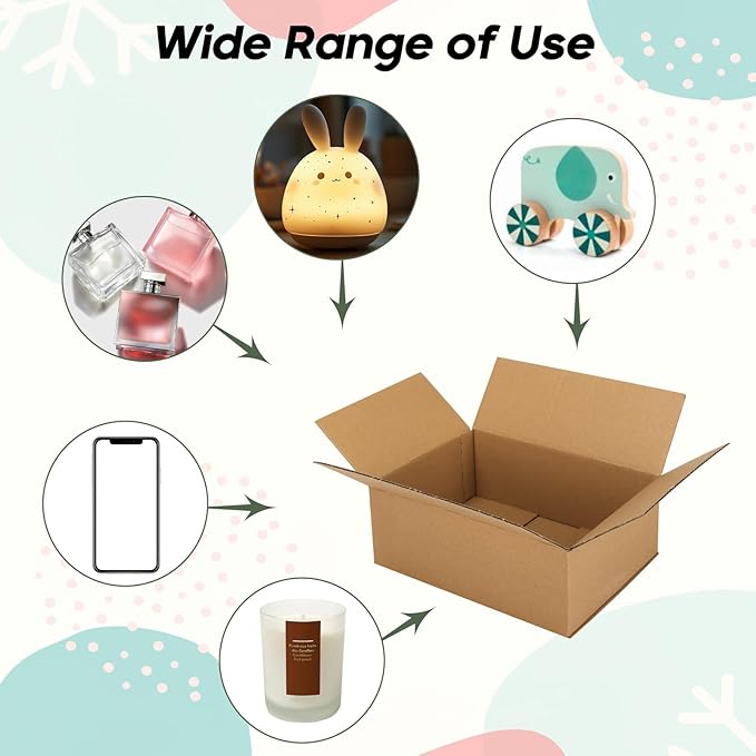 CRUGLA 8x6x3 Shipping Boxes for Small Business, 25 Packs Corrugated Cardboard Boxes for Shipping Packing Mailing