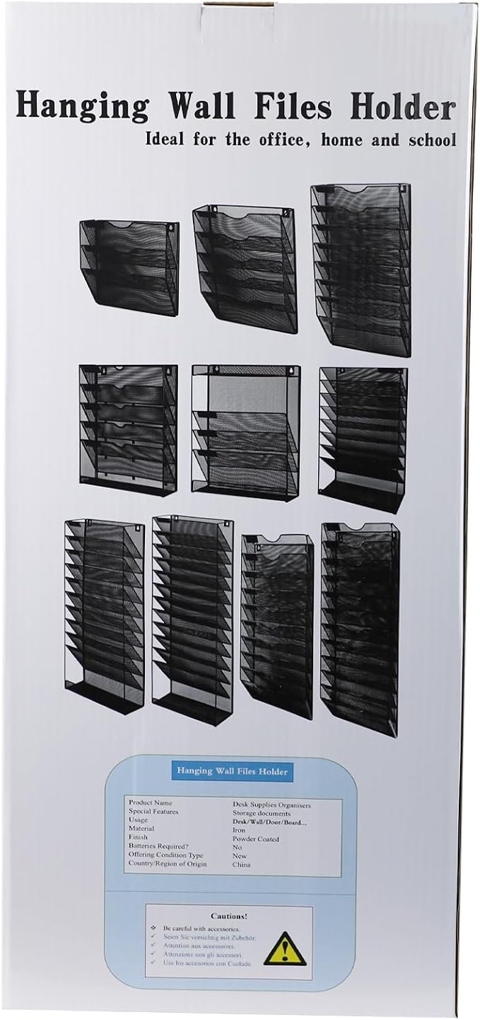 Wall Mounted File Organiser A7 Mesh in Hanging Wall File Holder Mail Organiser