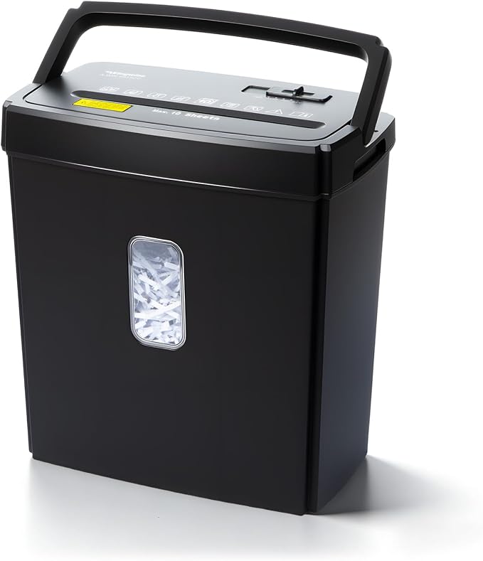Wingwise 10 Sheets Paper Shredder for Home Office | P-4, 5 Mins Runtime, 4 gal