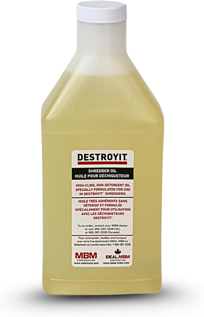 MBM AC CED21/6 Destroyit Shredder Oil (Pack of 6), 1 Quartz Bottles (32oz), Compatible with Any Distroyit Shredders, Special Formula