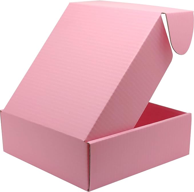 6x6x2 Shipping Boxes Set of 50, Pink Mailer Corrugated Cardboard Box | for Packaging, Literature, Packing, Mailing, Storage, Small Business, Moving, Gift, Supplies, Quick Fold, Tab Locking