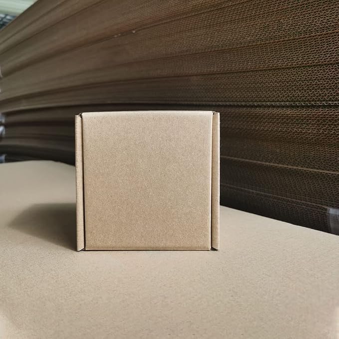 4x4x3 inch Shipping Boxes Pack of 25, Brown Corrugated Cardboard Mailer Box | Tuck Top, Easy Assembly, DIY Cardboard, Recyclable Mailer Boxes for Packaging Small Business and Book Literature Gift Giving