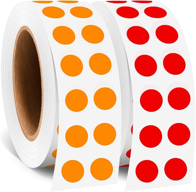 0.25 Inch Small Round Stickers Dot Stickers, 2000 PCS Color Dots | 1/4 Inch Small Round Color Coding Labels Stickers, 2 Rolls Colorful Dots for Organization, Color Code Stickers for Classroom