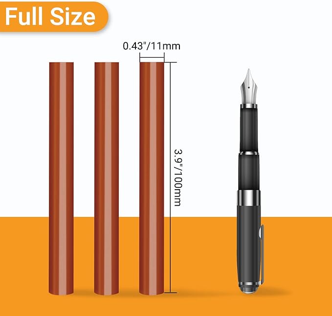 Brick Red Hot Glue Stick, Manarty 48 PCS Full Size 0.43" Dia x 4" Long Hot Melt Glue Sticks, Adhesive EVA Glue Sticks Standard for Seal Stamp DIY Art Craft Decoration Office Project