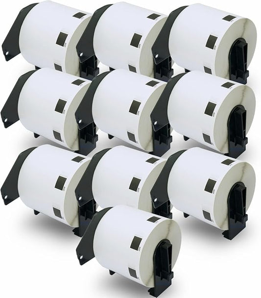 BETCKEY - Compatible Barcode Labels Replacement for Brother DK-1209 (2.4 in x 1.1 in), Use with Brother QL Label Printers [10 Rolls/8000 Labels]