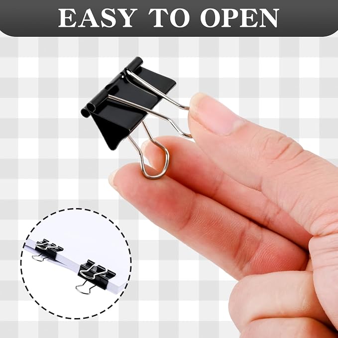 Binder Clips Paper Clamps Assorted Sizes 140 Count,4 Sizes in One Pack, Large, Medium, Small and Micro Binder Paper Clips for Office, Home, School Supplies