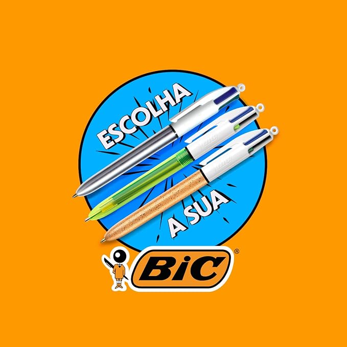 BIC 4-Color Retractable Ballpoint Pens with 1.0 mm Medium Point and Assorted Ink Colors,(Pack of 24)