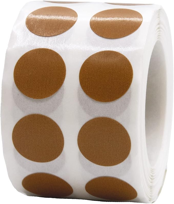 Tan 1/2" Inch Round Adhesive Labels 1,000 Color Coding Dot Stickers for Efficient Inventory Management, Crafting Projects, and Organizational Tasks in Offices, Schools, and Homes