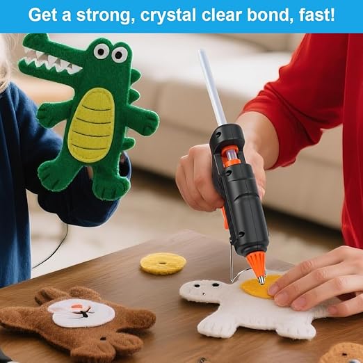 PINKJOY 80 Pack Mini Size Hot Glue Sticks for Mini Glue Guns 0.27 in. Diameter, 4 in. Length (7mm x 100mm) - All Purpose, All Temperature - Great for DIY, Arts, and Crafting - Clear