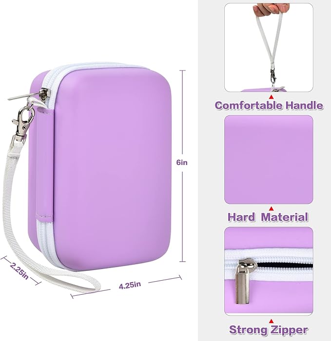 PAIYULE Hard Carrying Case for Phomemo D30 D35 Label Maker, Label Printer Case for Nelko P21, for NIIMBOT D110 D11, for Marklife P11 P12, for SUPVAN E10, Protective EVA Storage Bag with Mesh Pocket